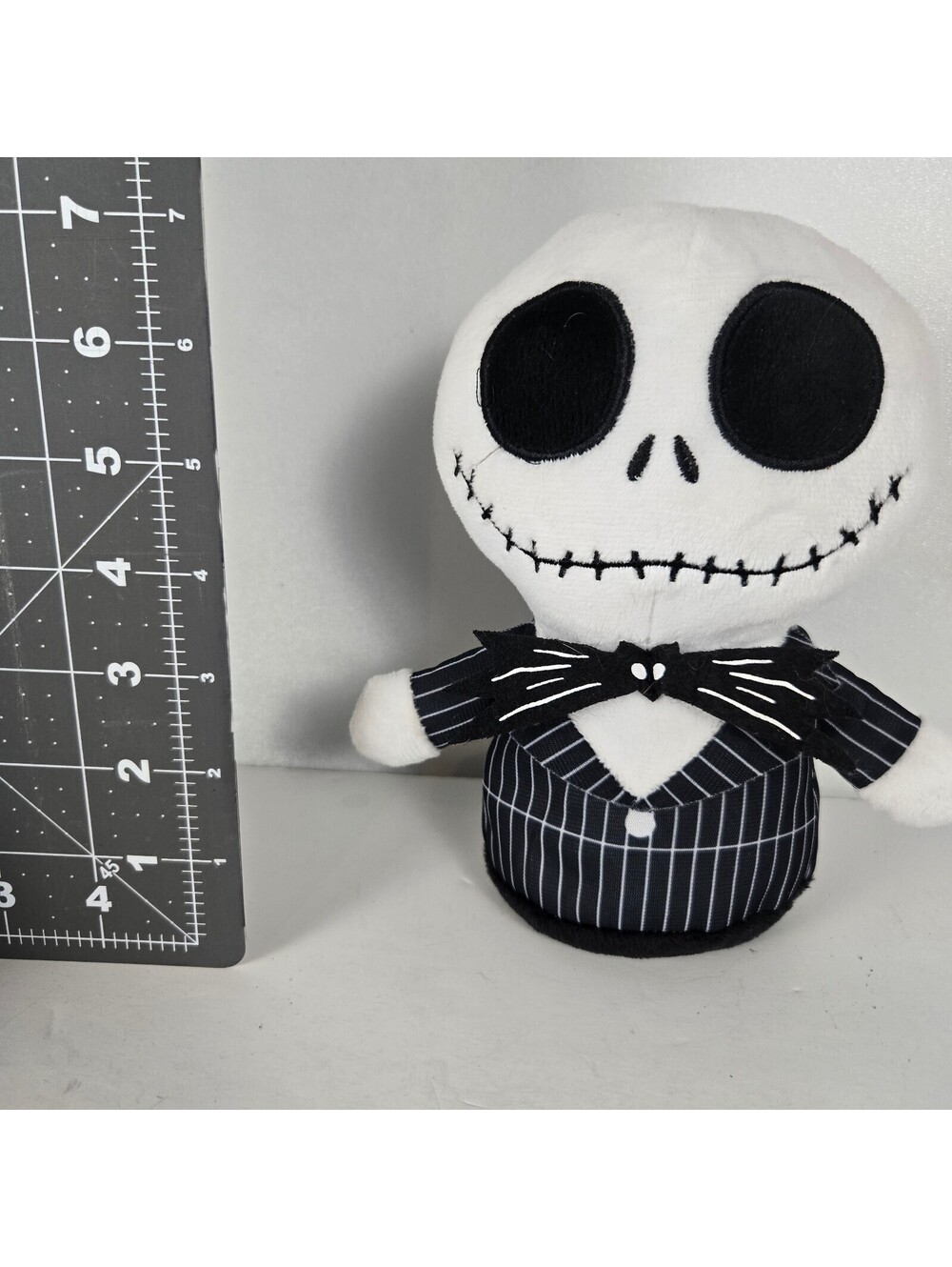 Disney The Nightmare Before Christmas Jack Skellington Plush Doll Black White 6"